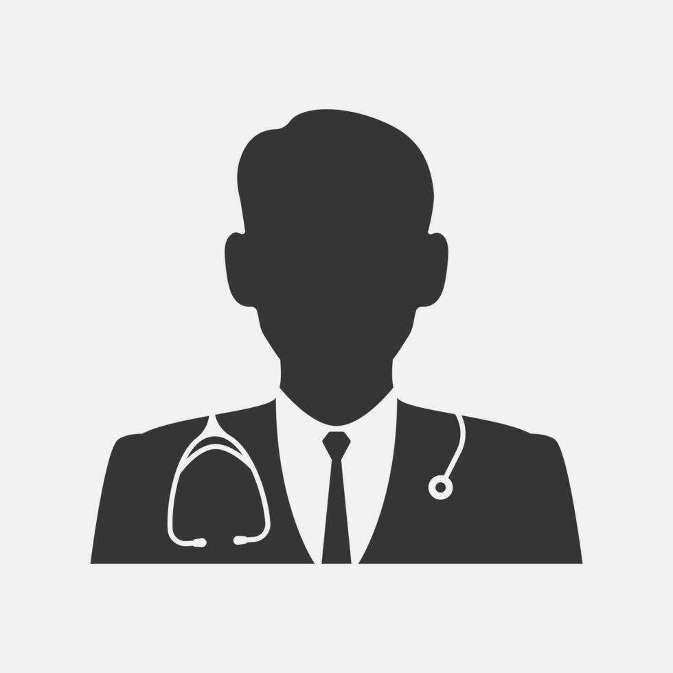 Doctor with stethoscope icon. Vector