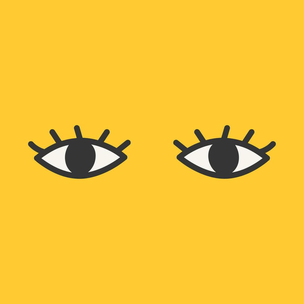 Human eyes cartoon style. Doodle open eyes. Vector