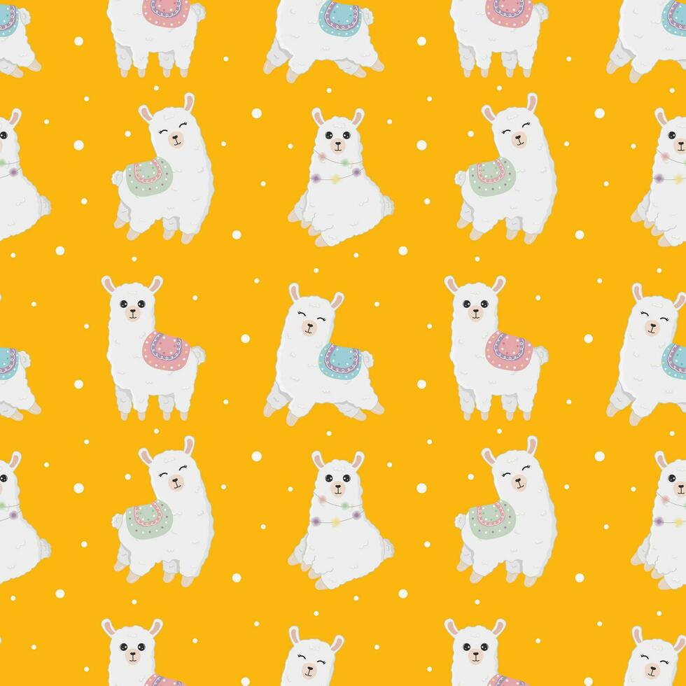 Seamless pattern with  llama  made in vector. Good for wallpaper, greeting cards, children room decoration, etc. vector