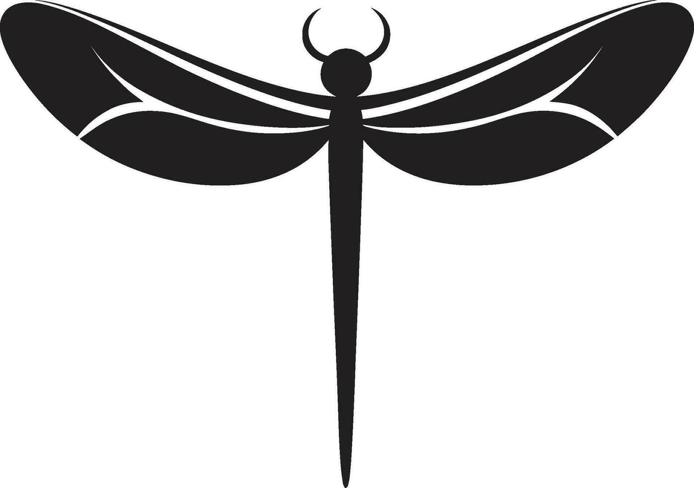 nocturno enigma negro vector icono con libélula ensombrecido alas libélula emblema diseño