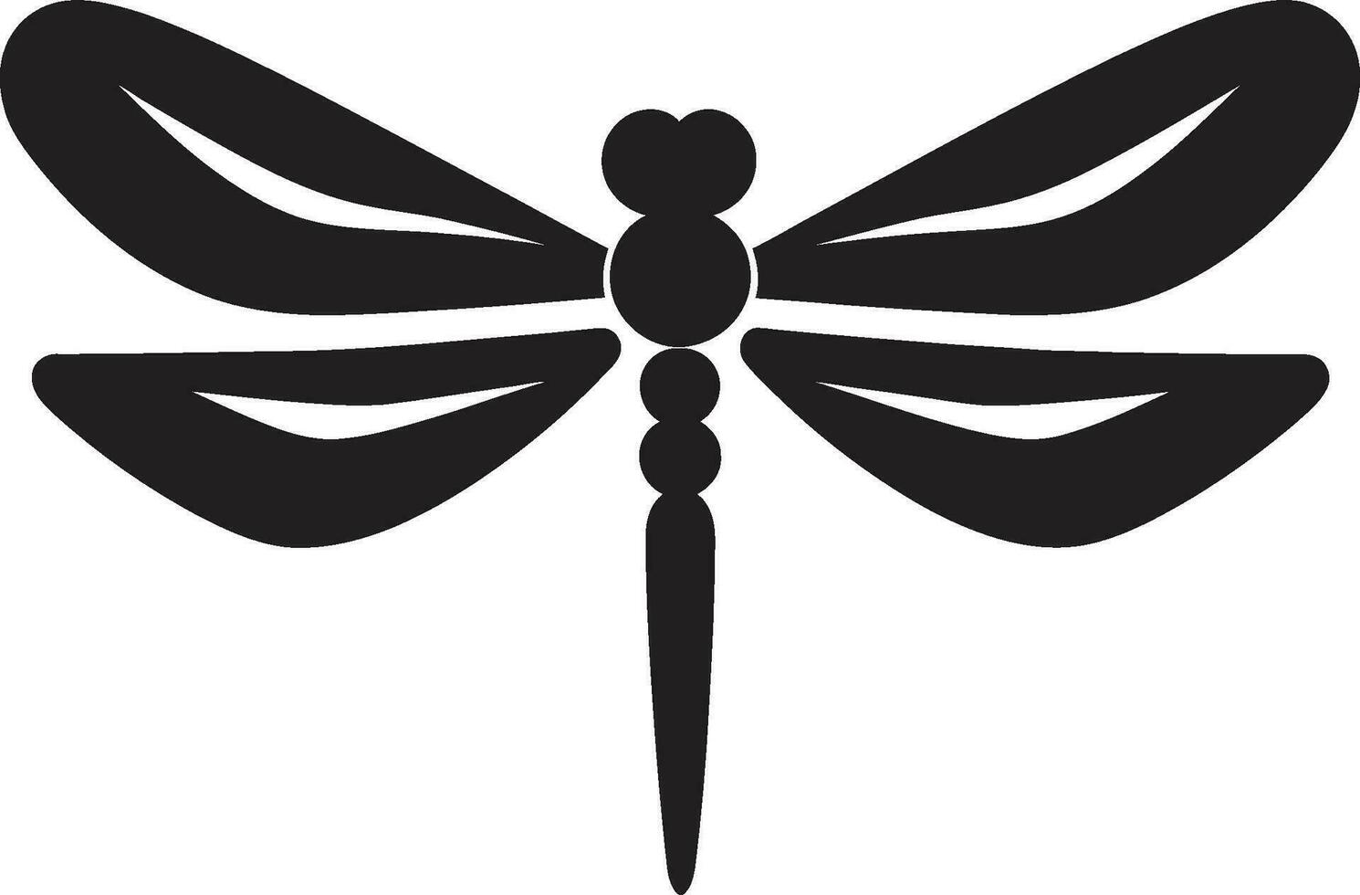 Twilight Symphony Black Vector Dragonfly Badge Nightfall Elegance Dragonfly Emblem Design
