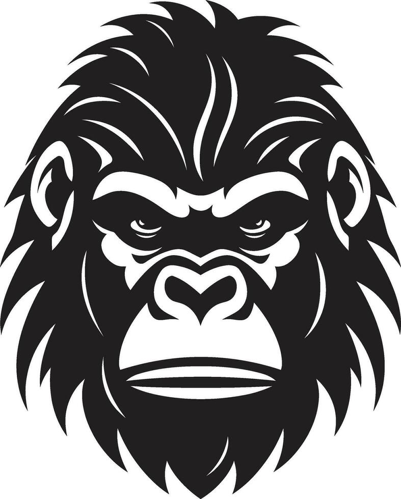 Iconic Jungle Majesty Vector Gorilla Art Minimalistic Wildlife Grace Black Emblem