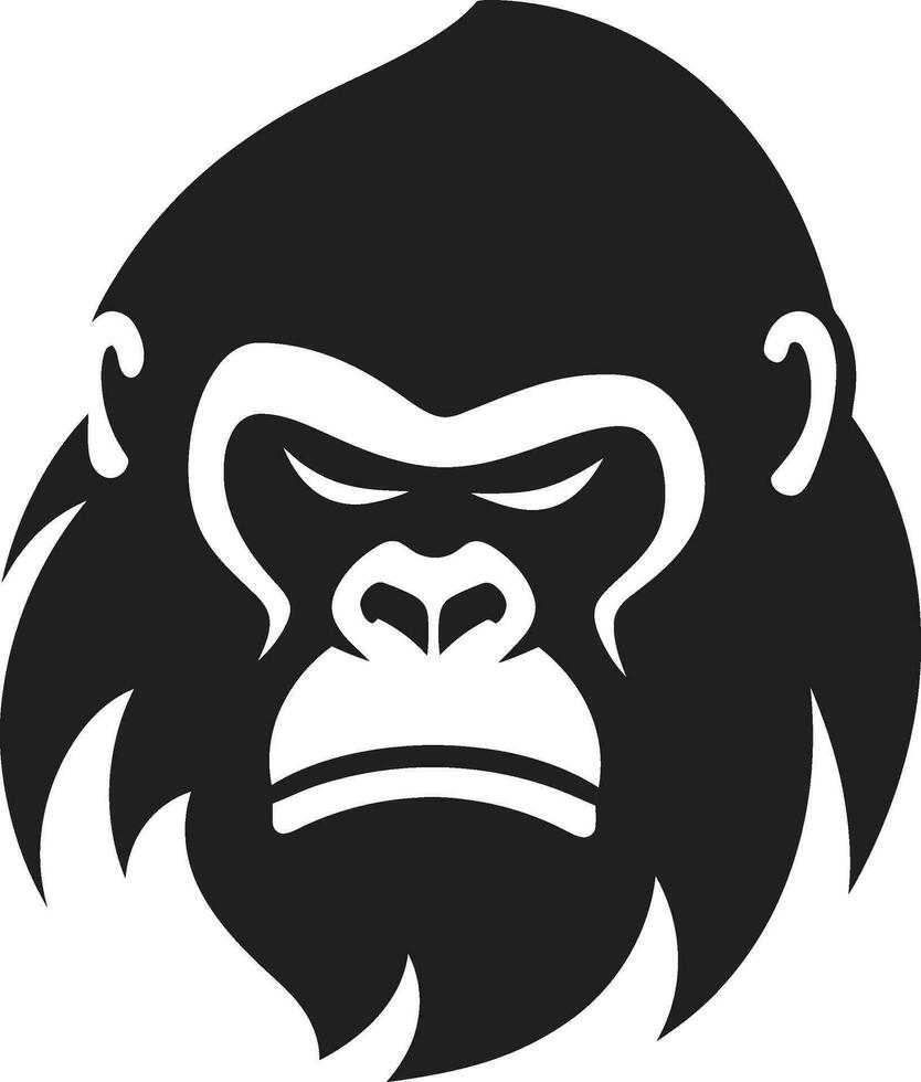 Graceful King of the Jungle Emblematic Design Iconic Jungle Grace Black Gorilla Icon vector