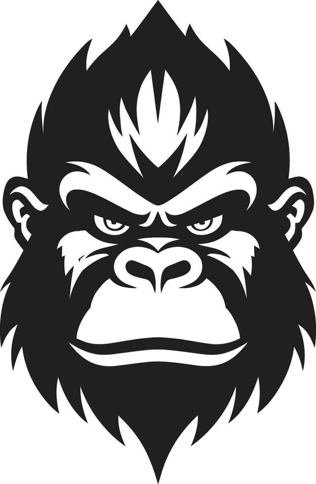 Elegant Gorilla Silhouette Iconic Art Gorilla Majesty in Monochrome Logo Design vector