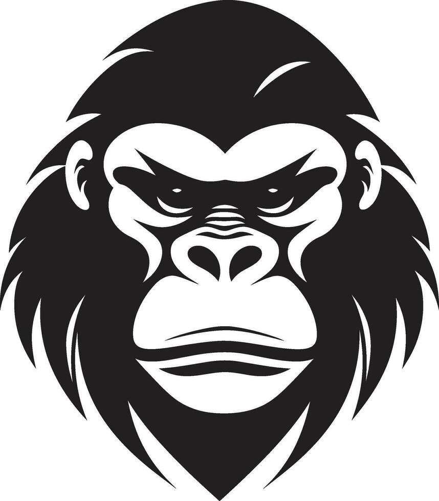 Iconic Ape Majesty Vector Symbol Wildlife Monarch in Minimalism Gorilla Emblem