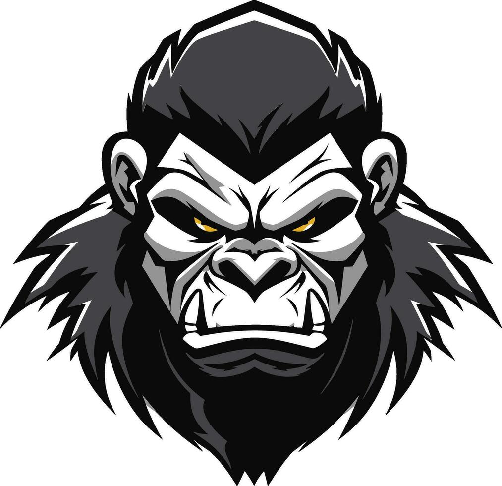 Graceful King of the Jungle Logo Icon Primate Serenity in Monochrome Icon Design vector