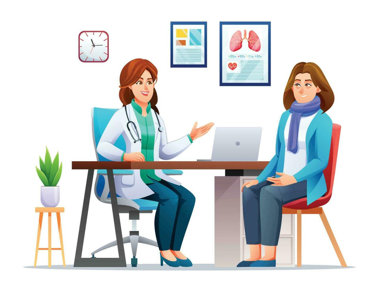 Woman patient at the doctor's appointment. Medical consultation in