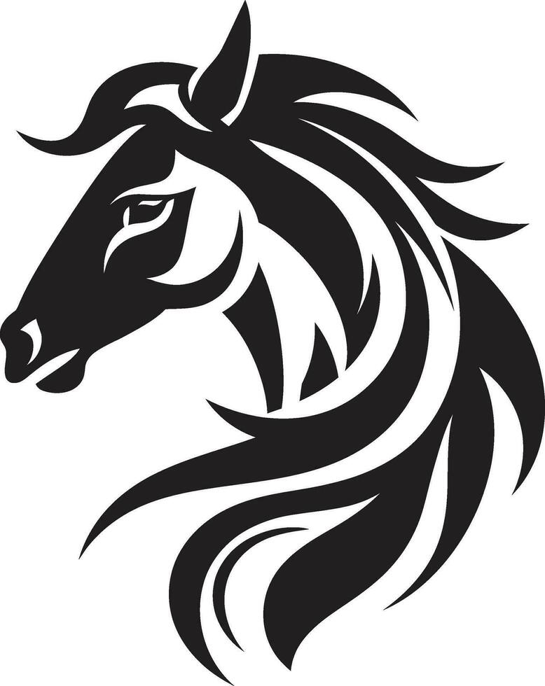 Regal Horse Ambassador Emblematic Art Majestic Gallop in Black Logo Symbol vector
