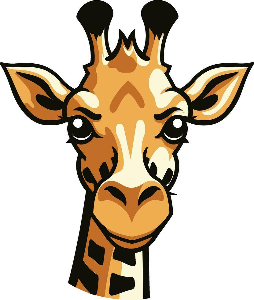 The Grace of Africa Vector Giraffe Iconic Natures Tower Giraffe Logo