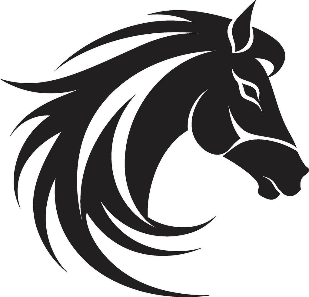 Elegant Equine Majesty Monochrome Emblem Graceful Horse Silhouette Iconic Design vector