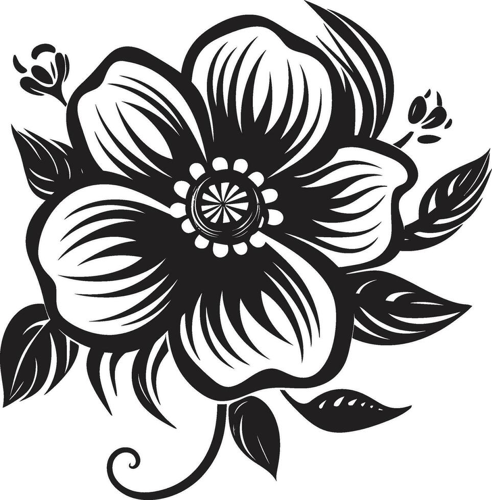 floral firma línea icono floral monograma icono vector