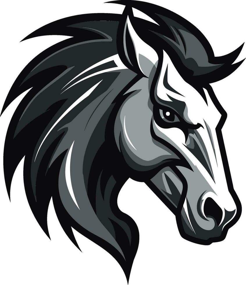icónico caballo en monocromo vector símbolo simplista elegancia caballo silueta icono