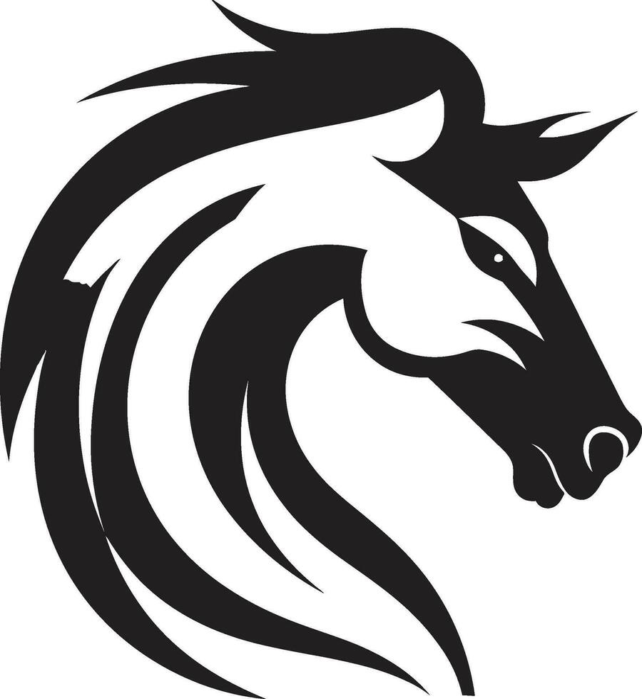 Icon of Freedom Horse Vector Logo Grace and Power Black Mustang Emblem