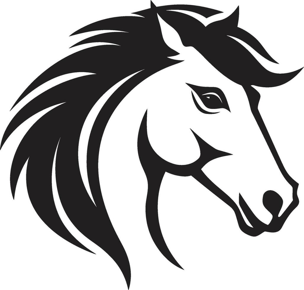 Wild Beauty in Black Equine Logo Journey of Grace Minimalist Horse Emblem vector