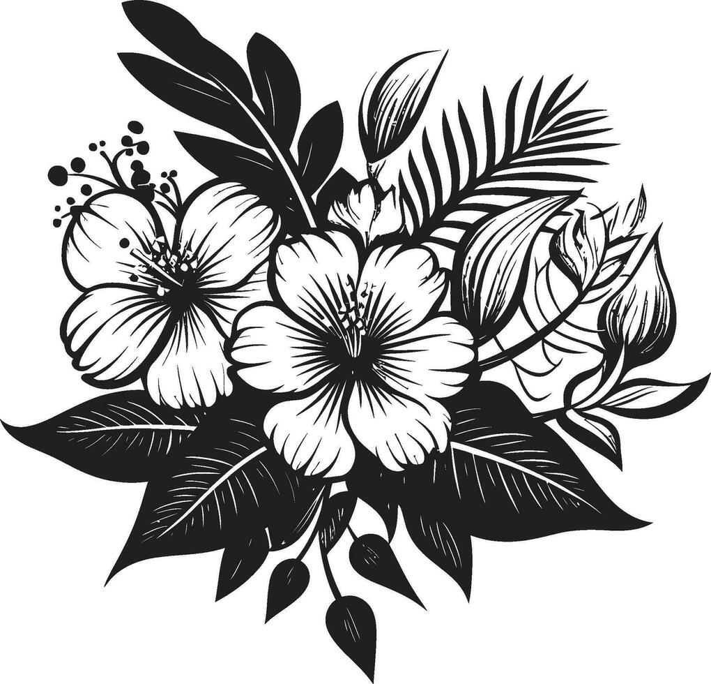 Floral Fabric Design Icon Floral Tattoo Design Icon vector