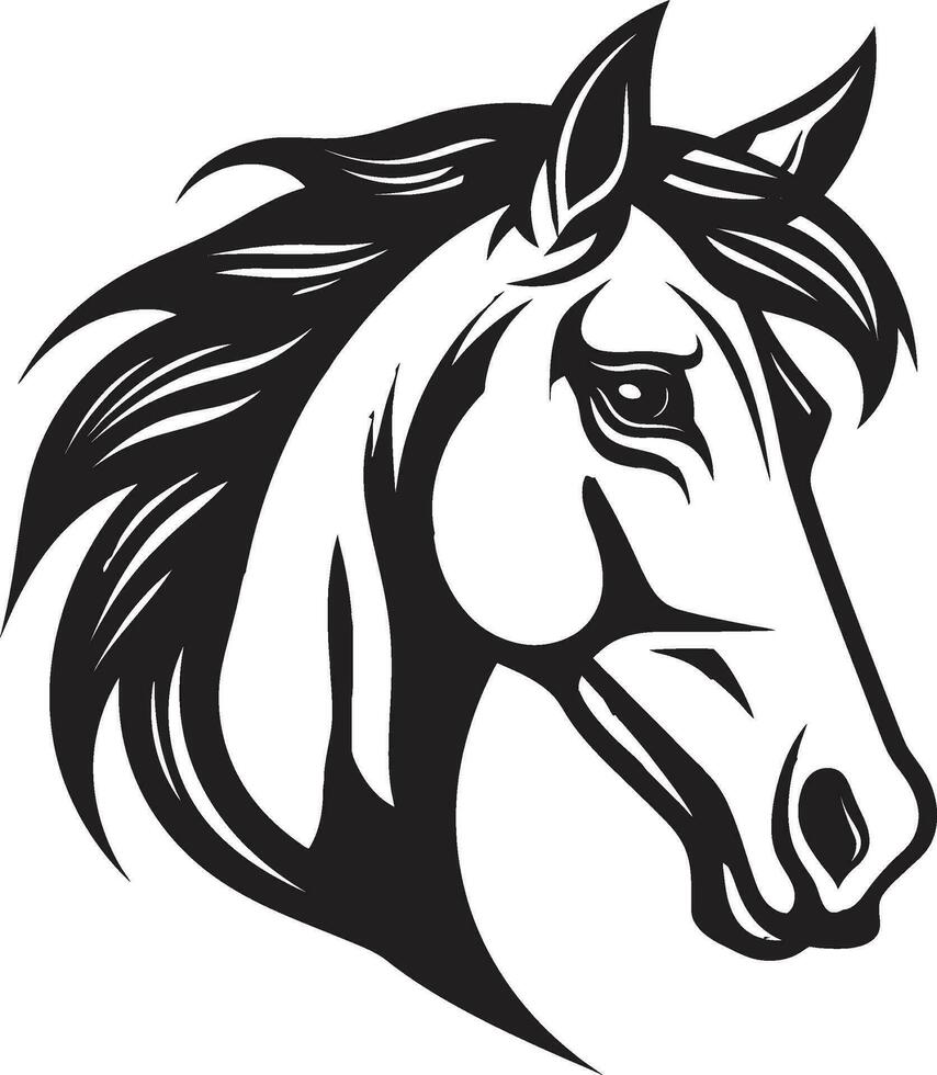 Elegant Equine Profile Iconic Logo Design Minimalist Horse Silhouette Black Icon vector