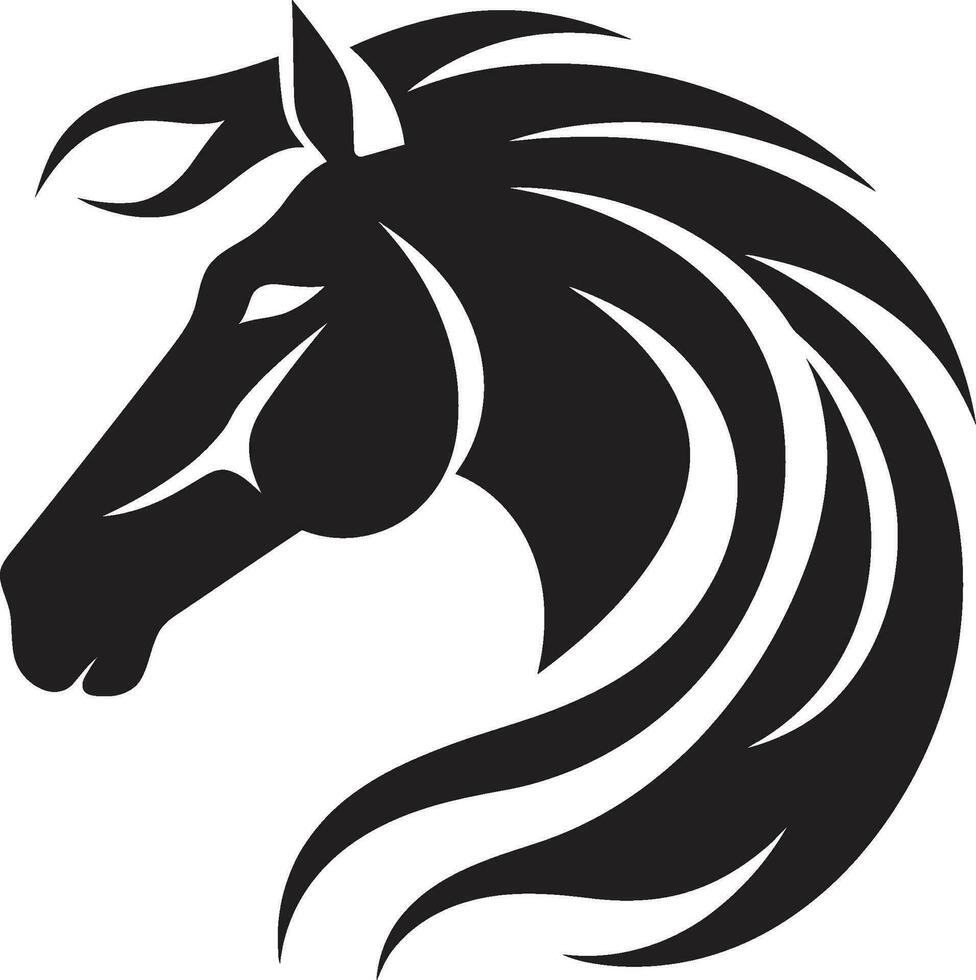 Grace and Power Black Mustang Emblem Elegance in Simplicity Iconic Horse vector