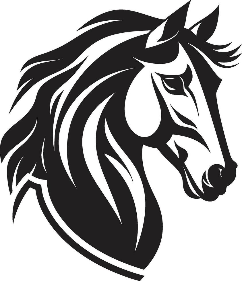 Safari Sentinel Monochrome Equine Icon Minimalistic Stallion Majesty Iconic Design vector