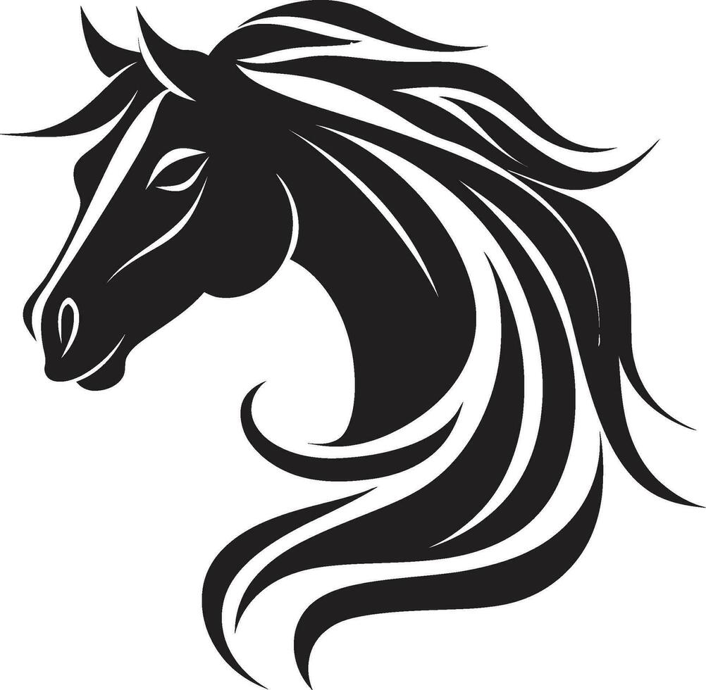 elegancia en sencillez icónico caballo emblema de velocidad minimalista vector símbolo