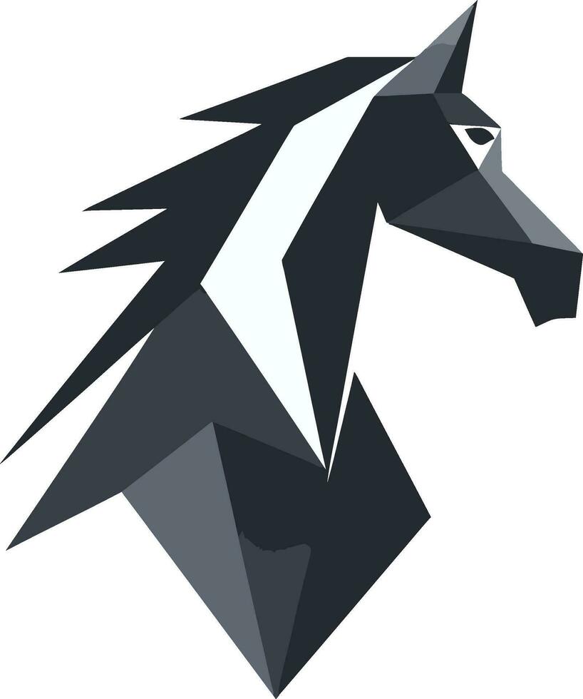 Simplistic Beauty in Black Equestrian Icon Steed Silhouette Majesty Minimalist Emblem vector