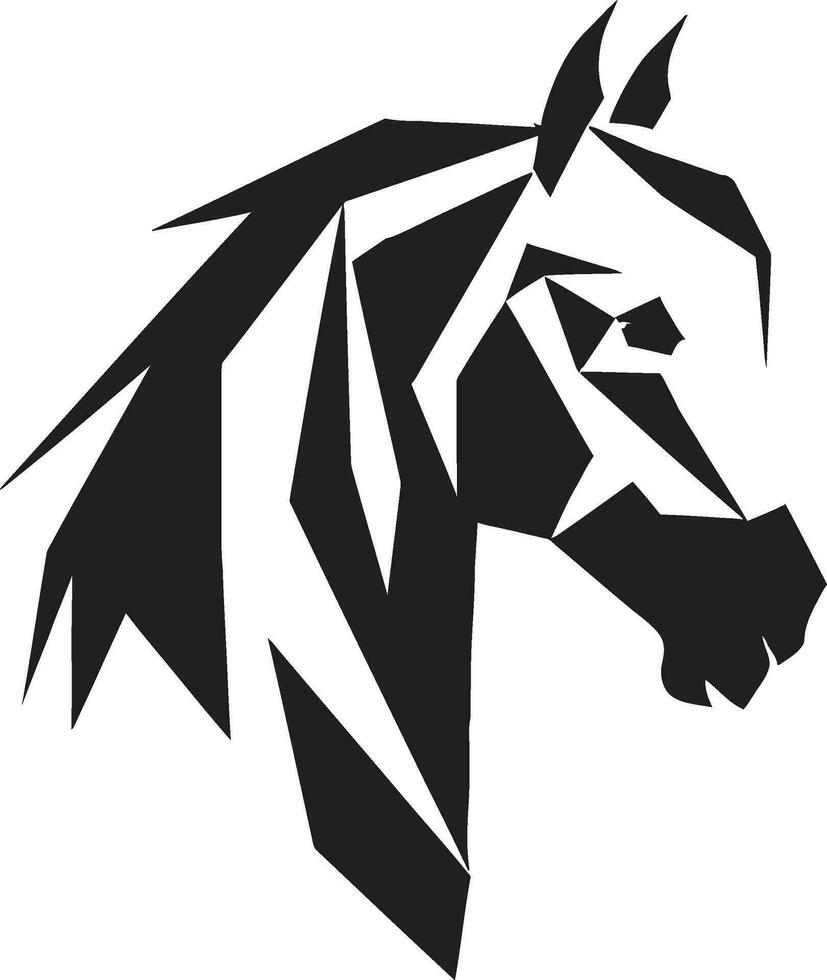 elegante caballo embajador monocromo vector majestuoso correr en negro icónico semental