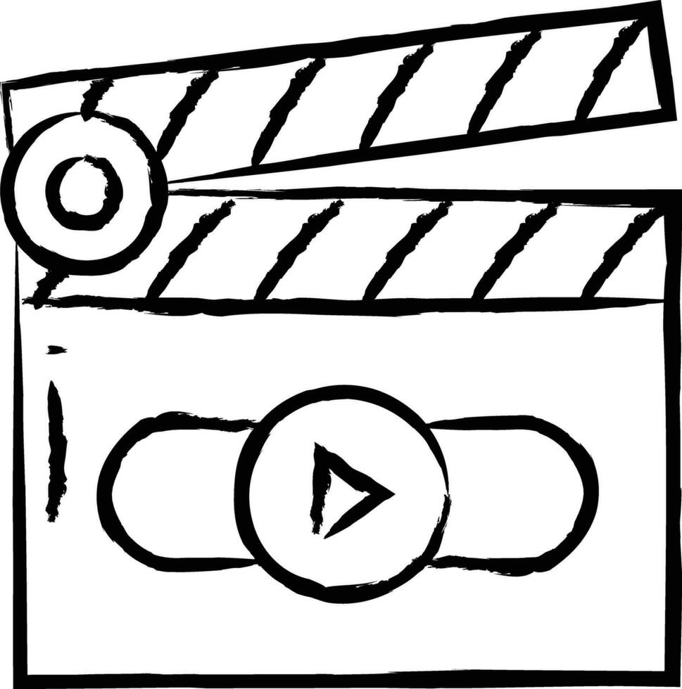 Clapperboard hand drawn vector illustration
