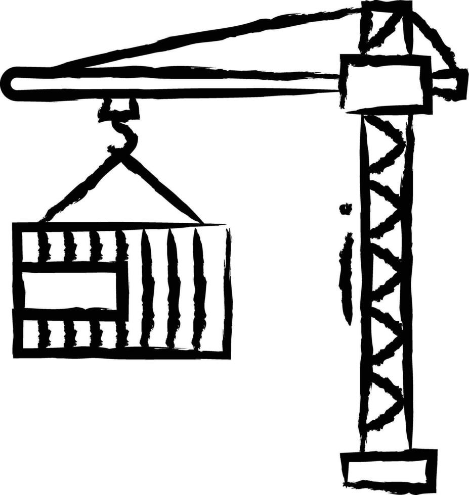 Cargo Container hand drawn vector illustration