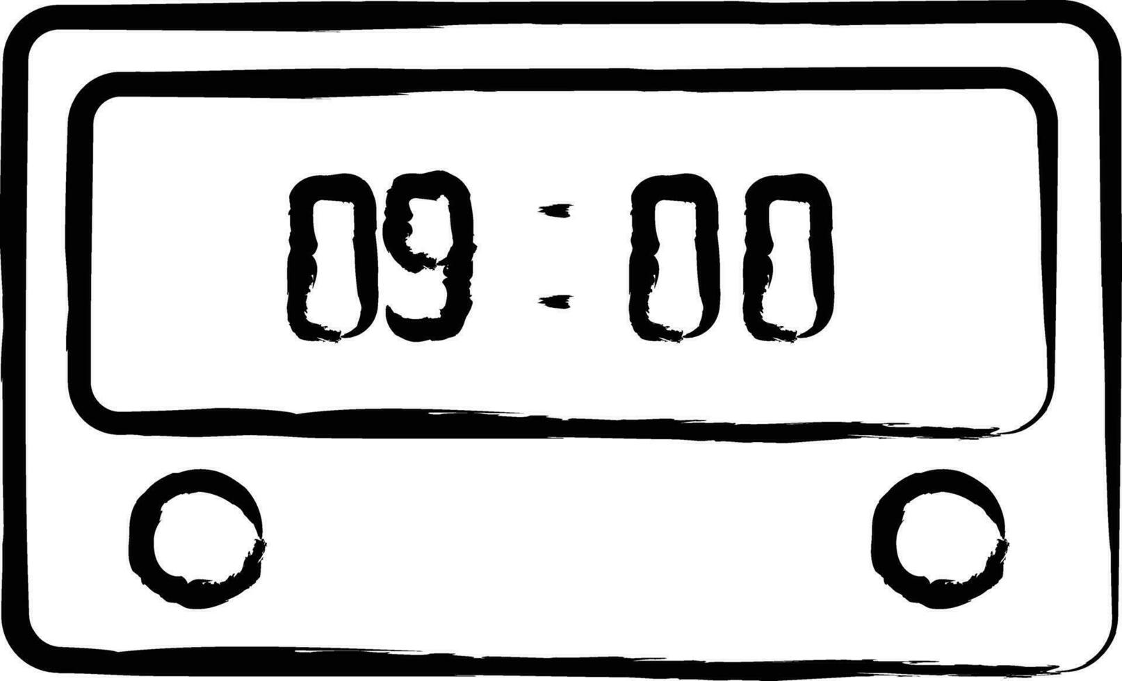 Digital clock hand drawn vector illustration