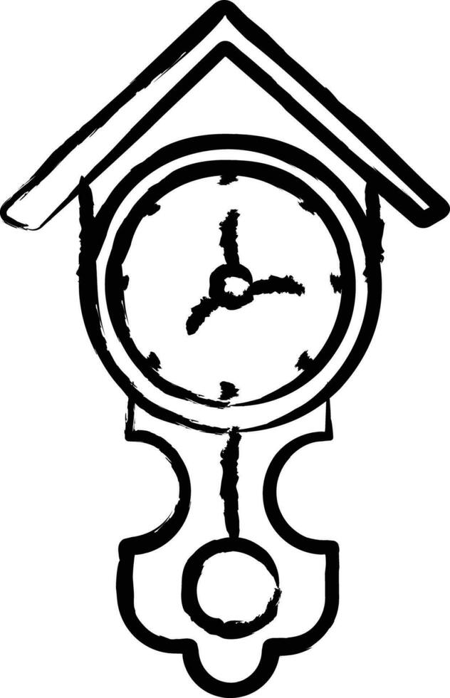 Wall clock hand drawn vector illustration