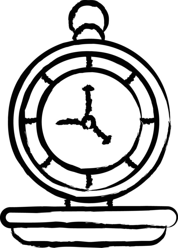 Clock hand drawn vector illustration