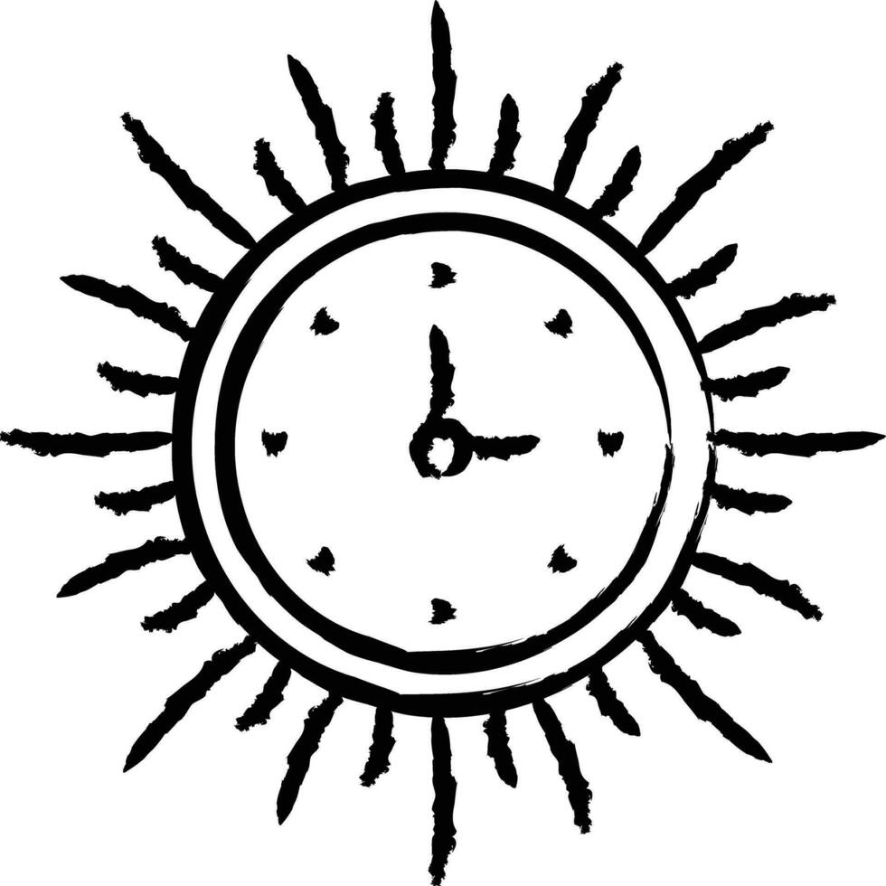 Clock hand drawn vector illustration