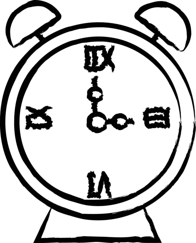 Clock hand drawn vector illustration