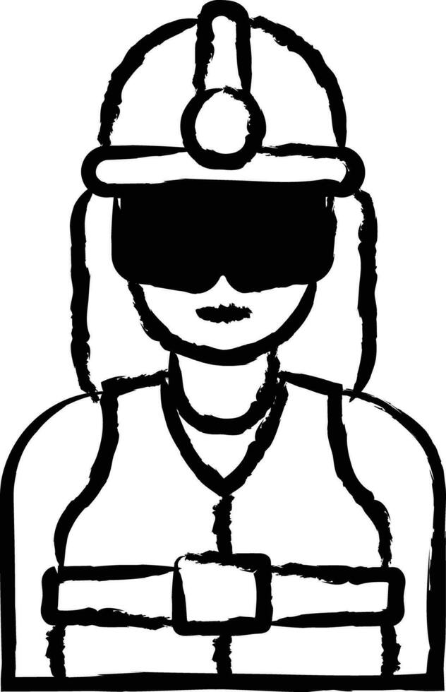 Worker woman hand drawn vector illustration