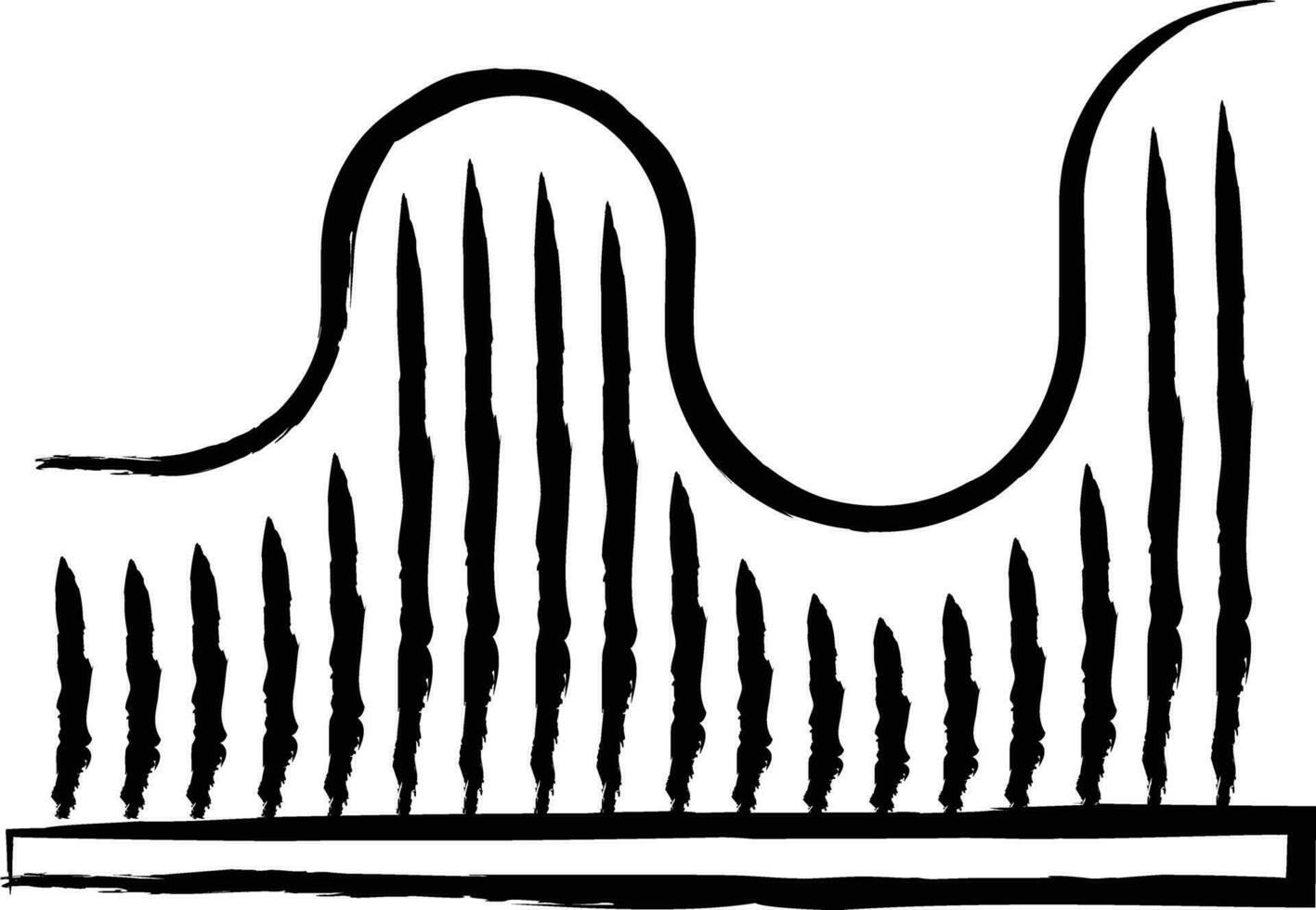 Line Graph hand drawn vector illustration