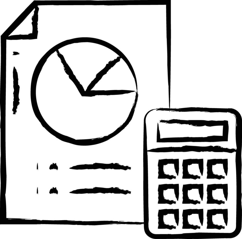 Calculator hand drawn vector illustration