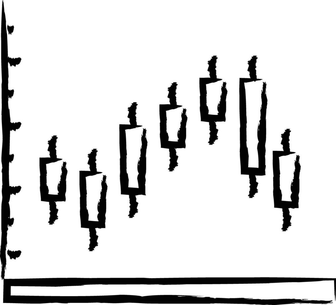 Candlestick Chart hand drawn vector illustration