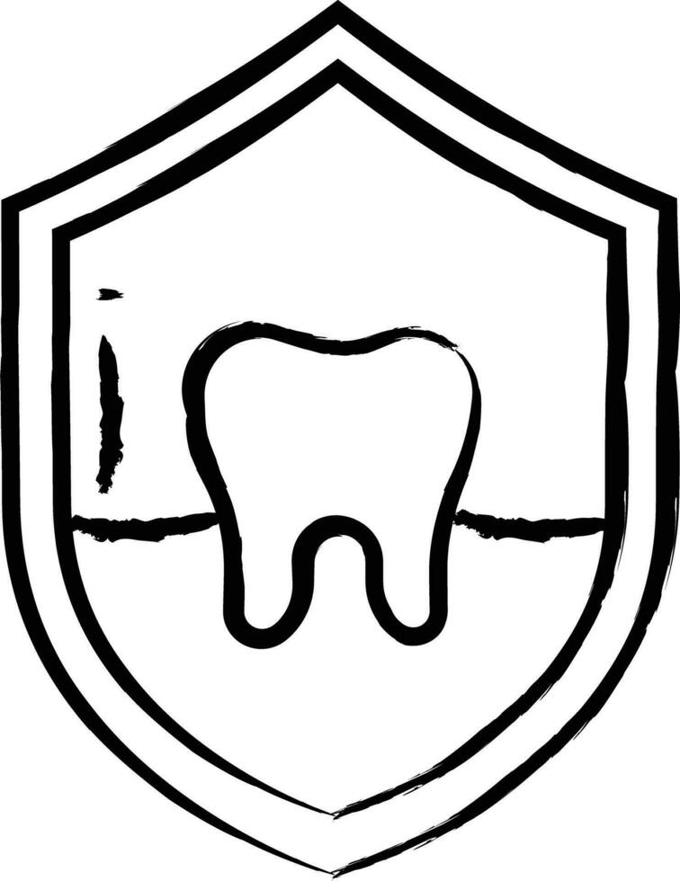dental proteccion mano dibujado vector ilustración