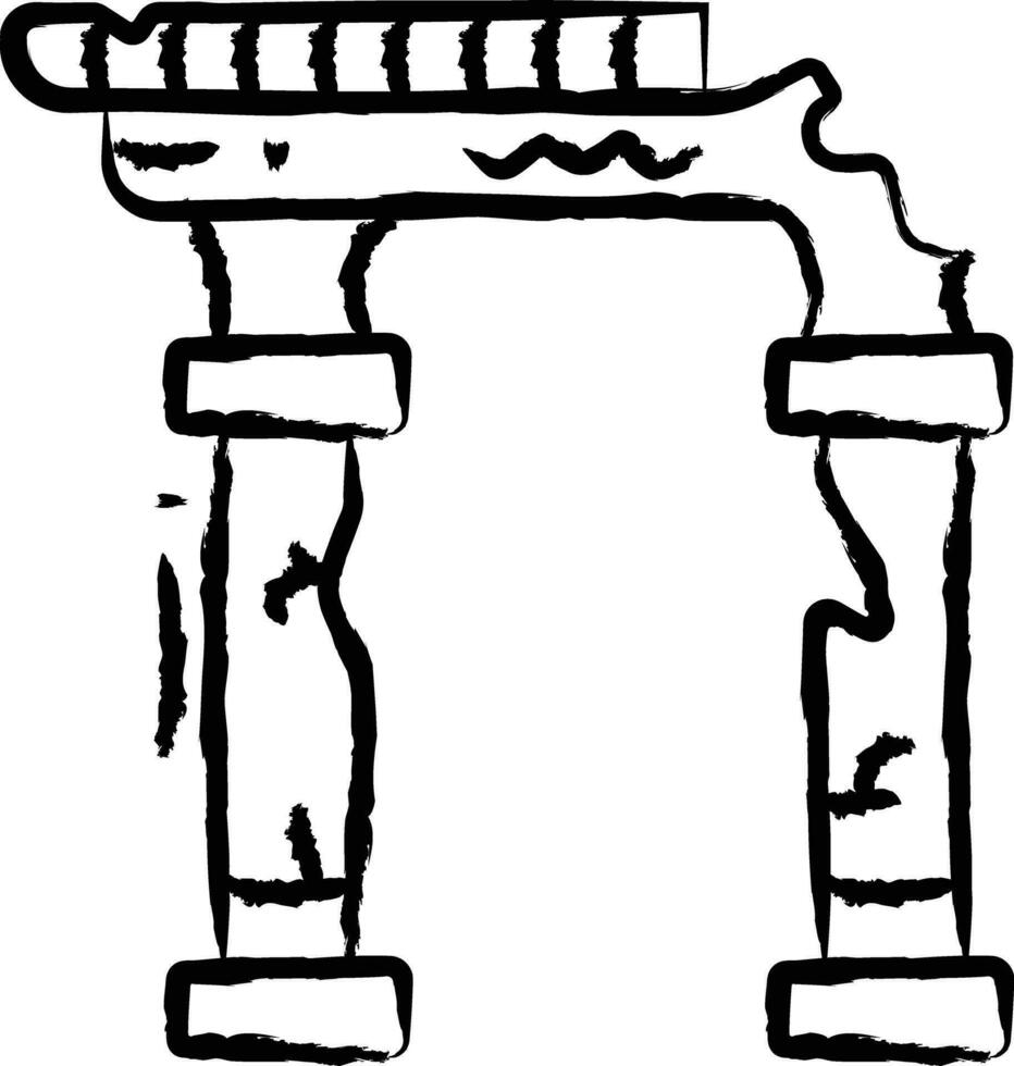 Ruins hand drawn vector illustration