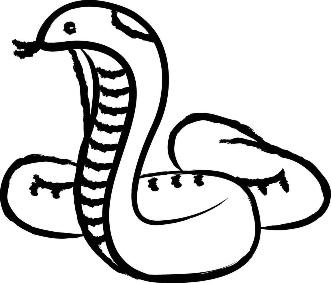 Cobra hand drawn vector illustration