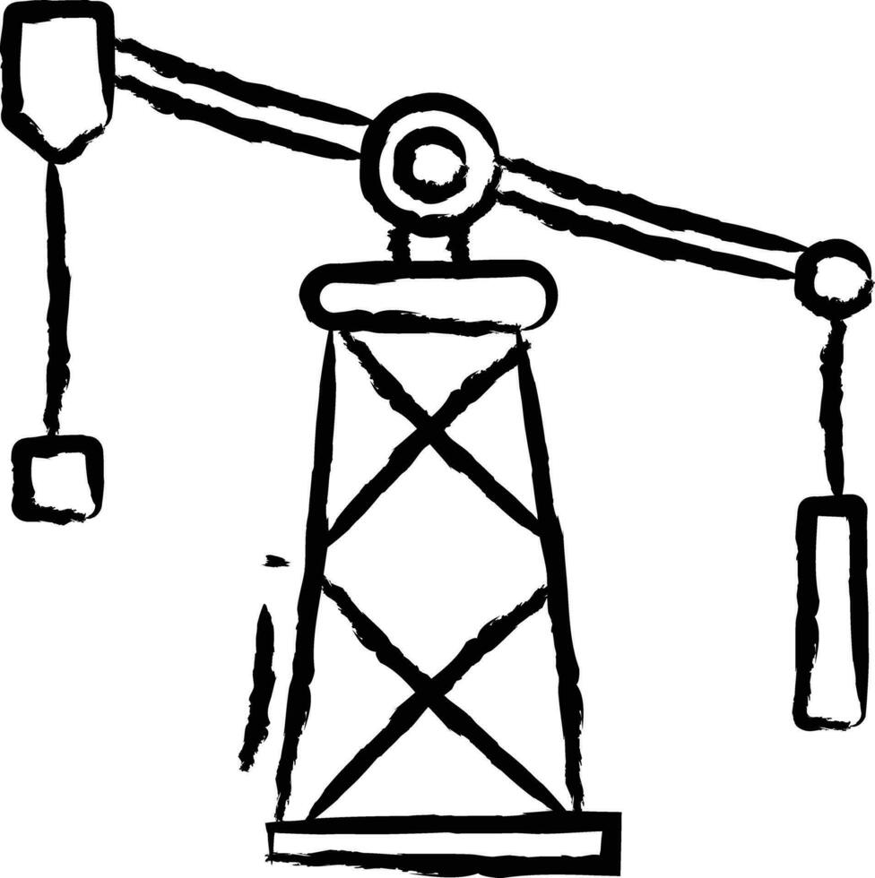 Oil Derrick hand drawn vector illustration