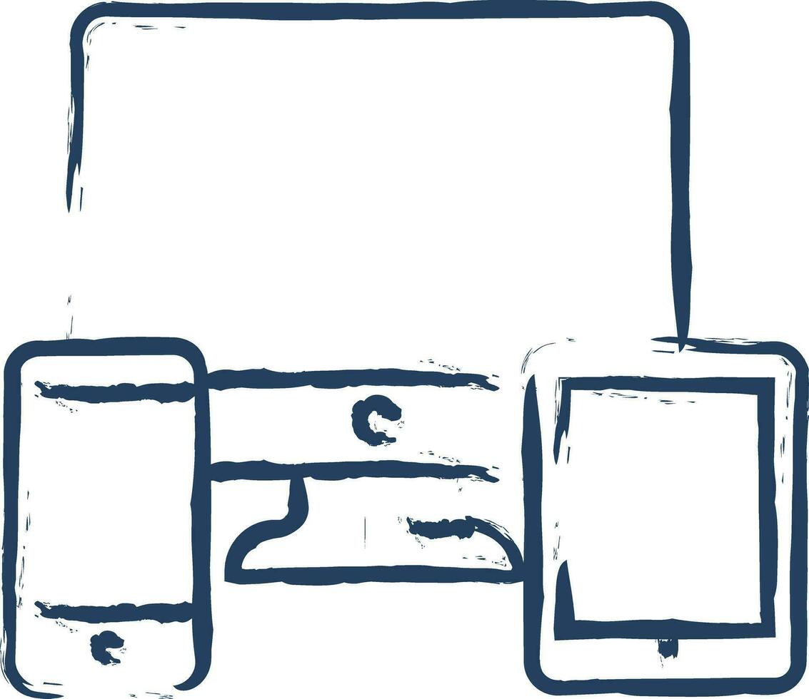 Multiple Devices hand drawn vector illustration