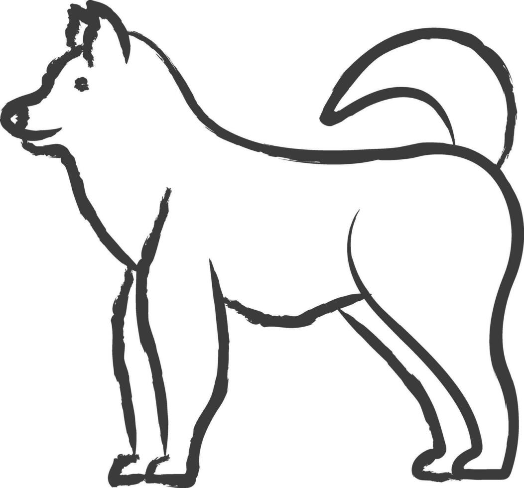 Malamute dog hand drawn vector illustration