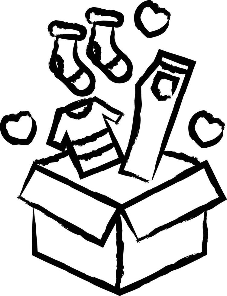 Cloth donation hand drawn vector illustration