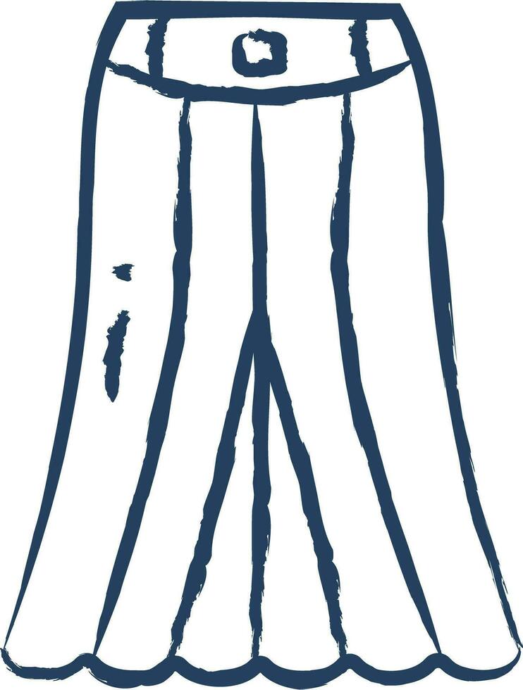 Cowl Skirt  hand drawn vector illustration