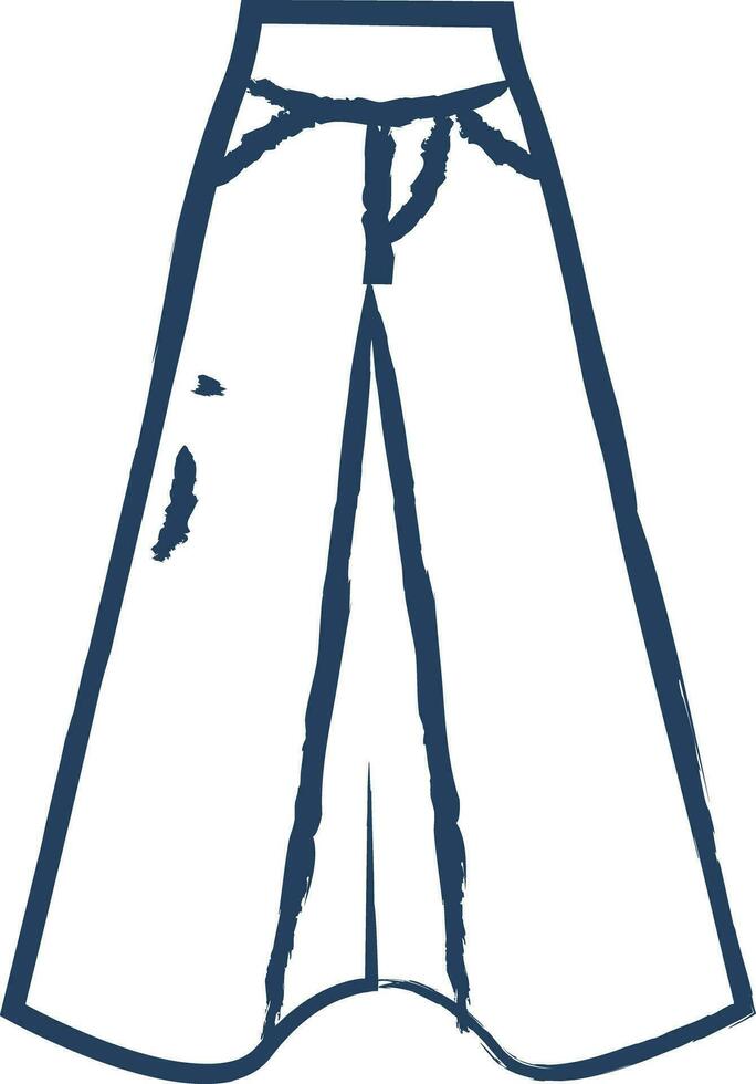 Godet Skirt  hand drawn vector illustration