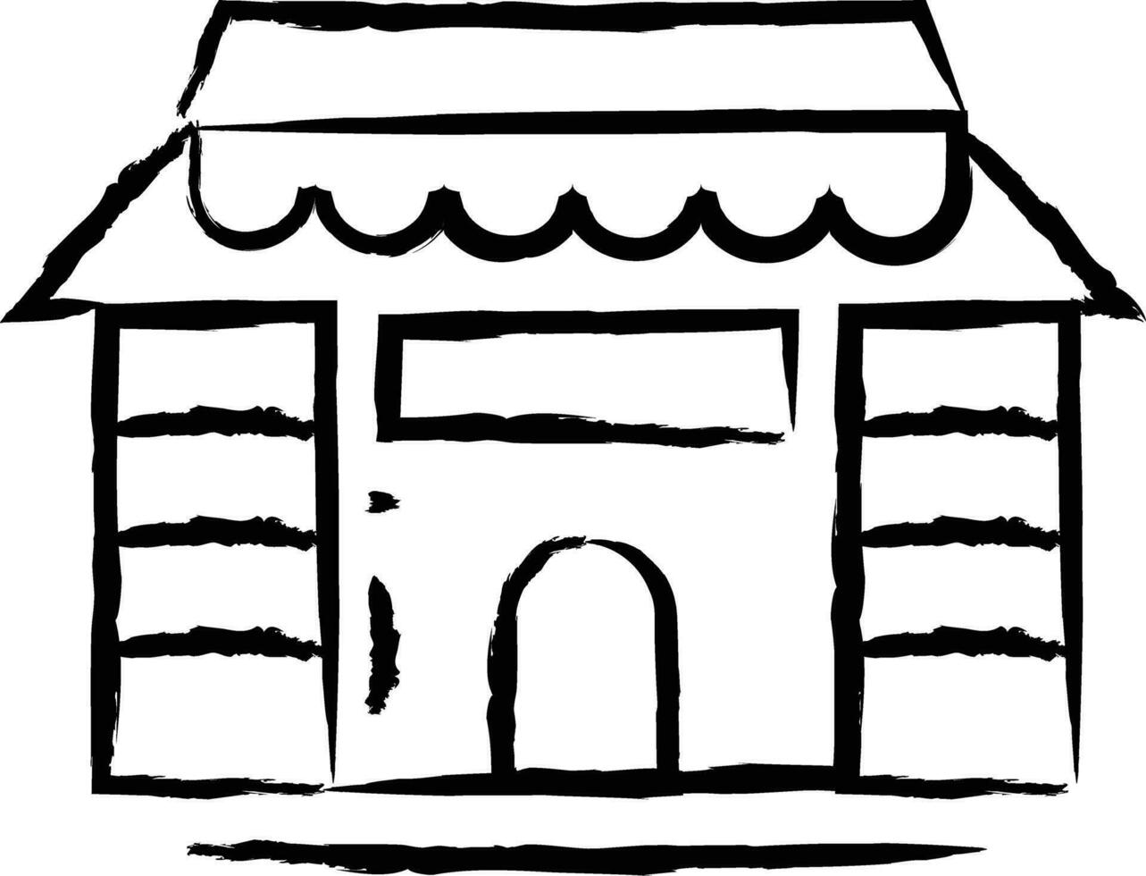 Shop Building hand drawn vector illustration
