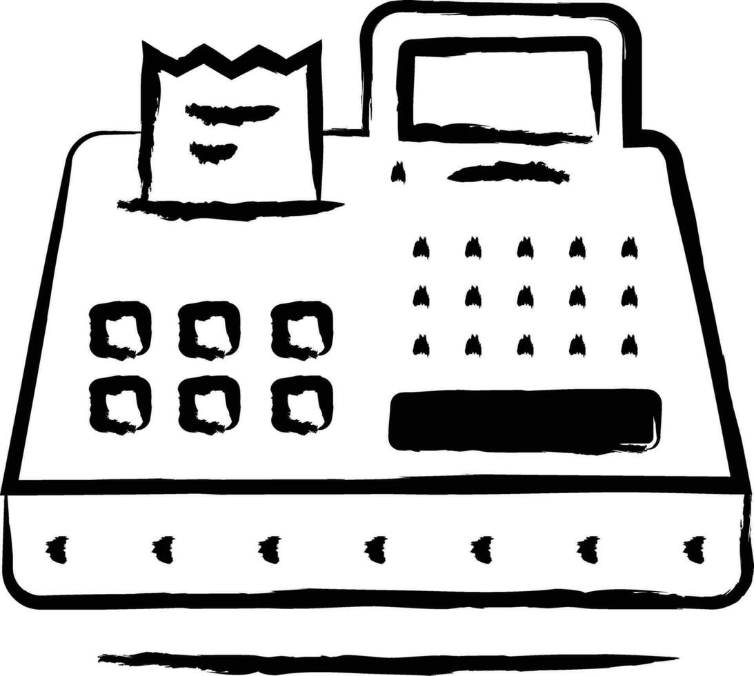 Cash Register hand drawn vector illustration