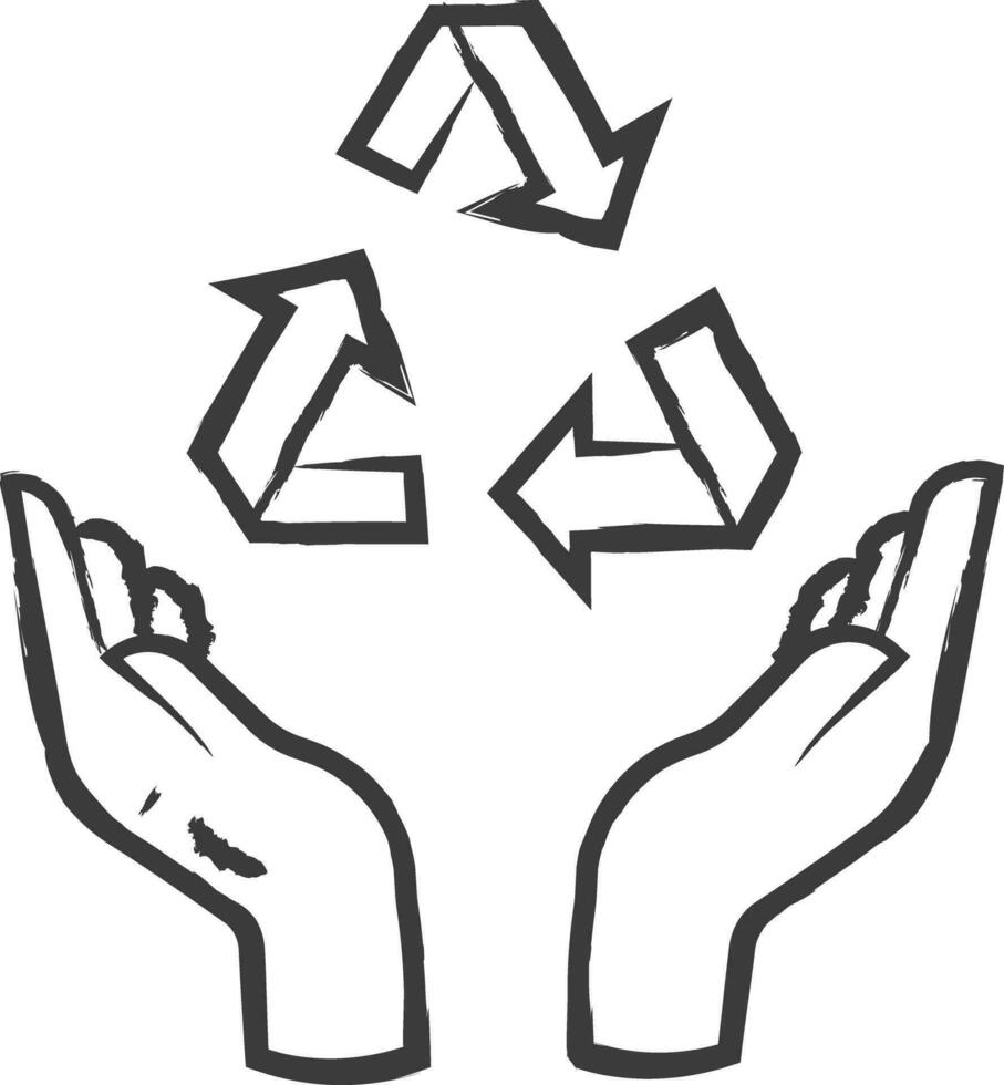 Recycling hand drawn vector illustration