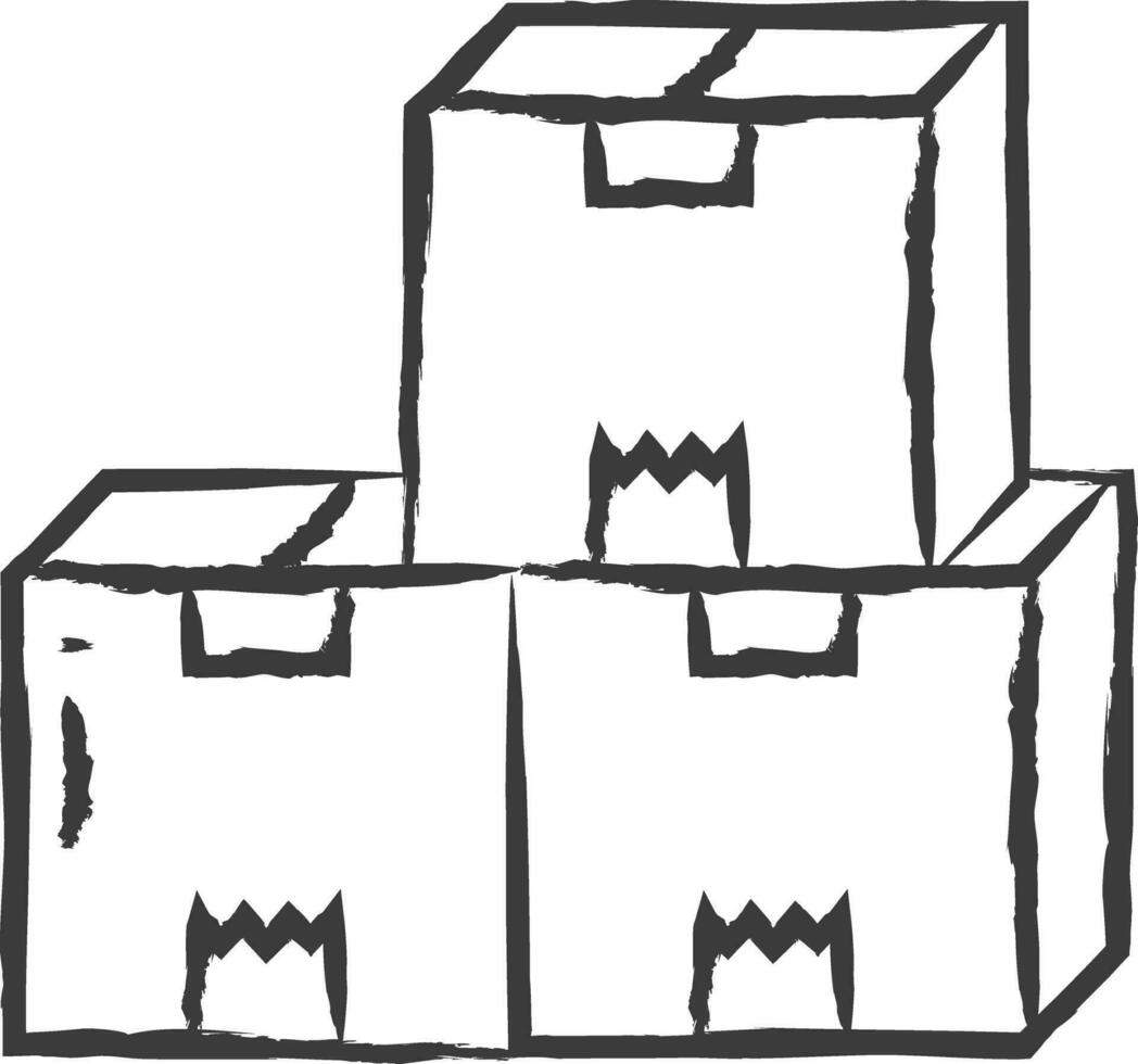 Boxes hand drawn vector illustration