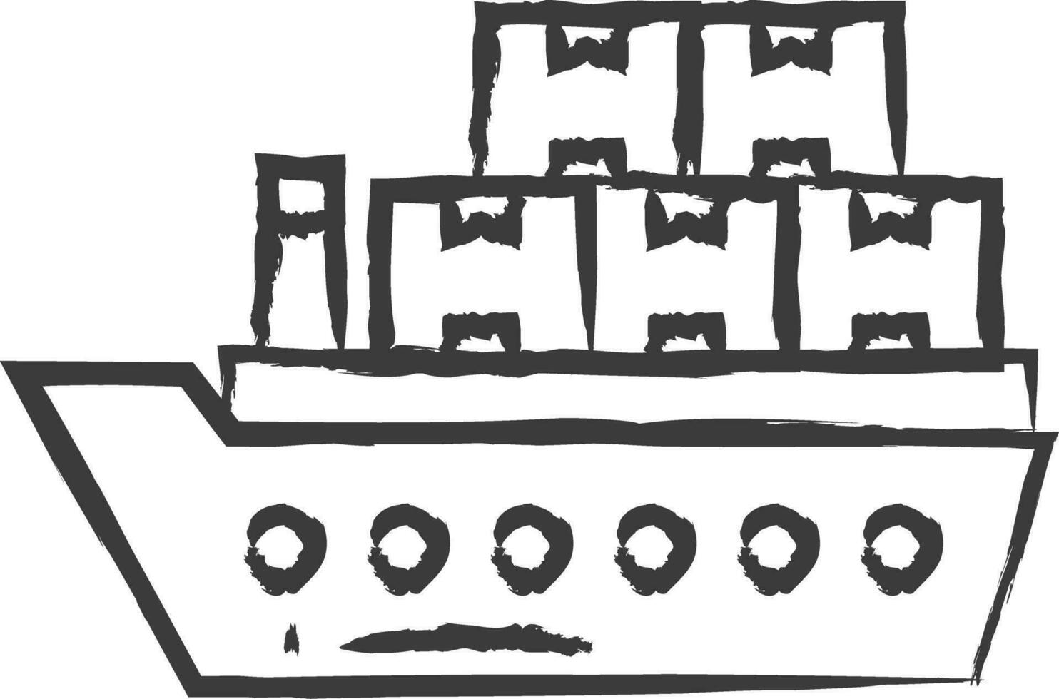 Ship hand drawn vector illustration